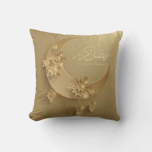 Coussin Papier recto-verso coupé lanternes Ramadan & lune,