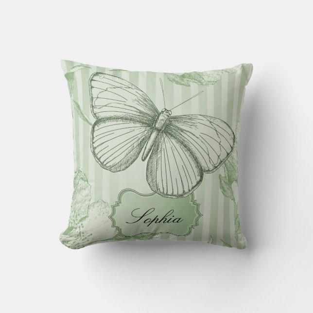 Coussin Papillon à la menthe (Recto)