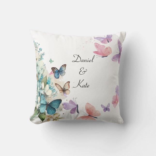 Coussin Papillon aquarelle (Recto)