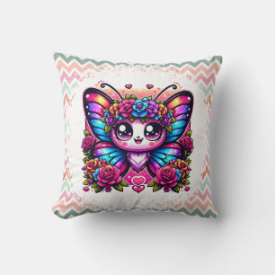 Coussin Papillon arc-en-ciel magique