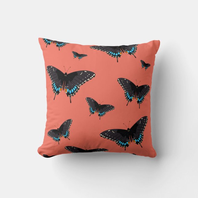 Coussin Papillon Art Monarque Imprime Pink Butterfly Trans (Recto)