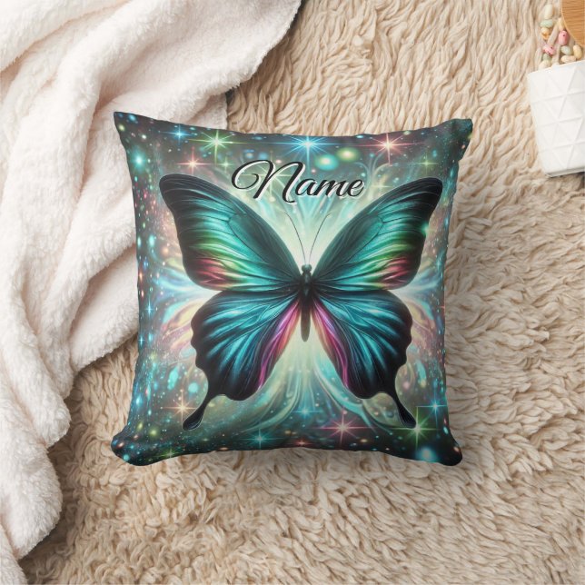 Coussin Papillon aux étoiles galactiques et brillantes (Couverture)