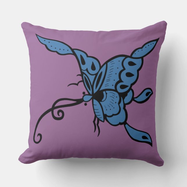 Coussin papillon bleu (Recto)