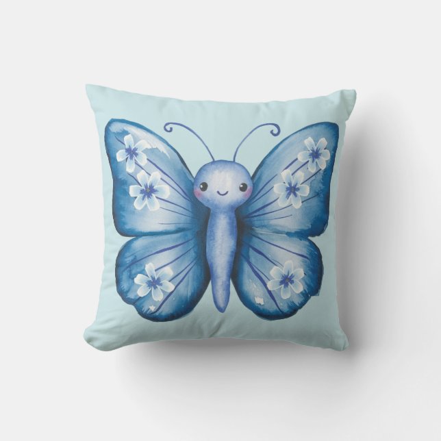 Coussin Papillon bleu (Recto)