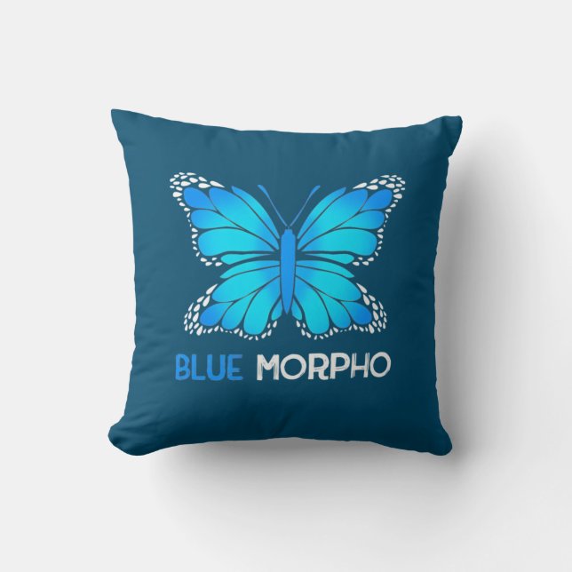 Coussin Papillon bleu Morpho (Recto)