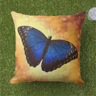 Coussin Papillon bleu Morpho