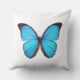 Coussin Papillon bleu tropical