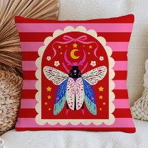 Papillon Céleste sur Rayures Roses et Rouges Maxim