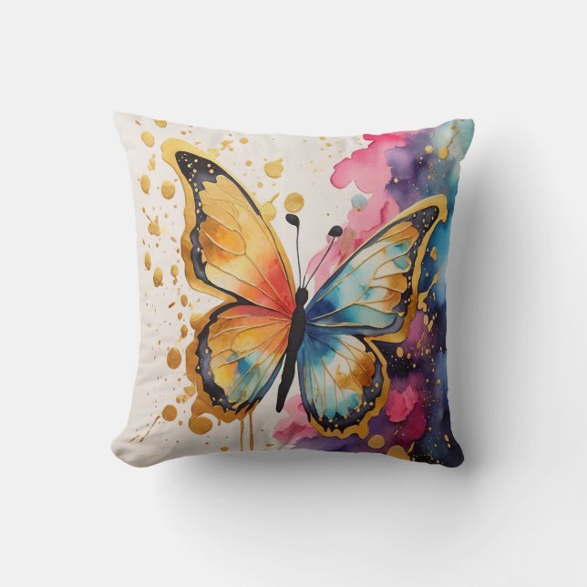 Coussin Papillon coloré (Recto)
