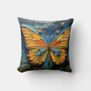 Coussin Papillon Dans La Peinture Ciel De Nuit #2