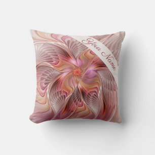 Coussin Papillon de fantaisie coloré abstrait Nom fractal