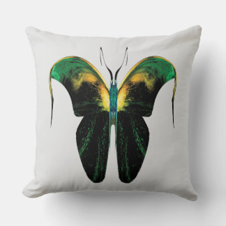 Coussin Papillon de Flamme Émeraude – Forme Naturelle Surr