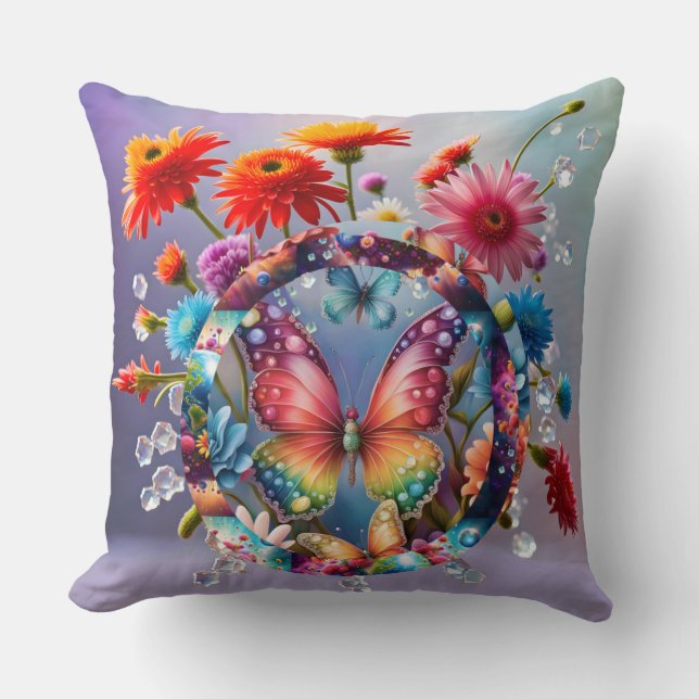 Coussin Papillon de fleurs (Recto)
