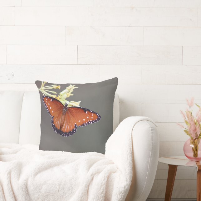 Coussin Papillon de la reine sur Milkweed du désert (Canapé)