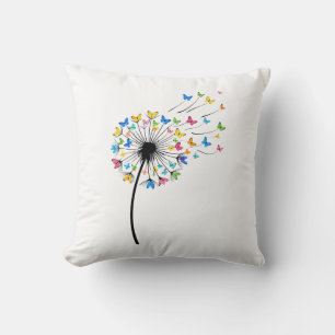 Coussin Papillon de pissenlit en vol