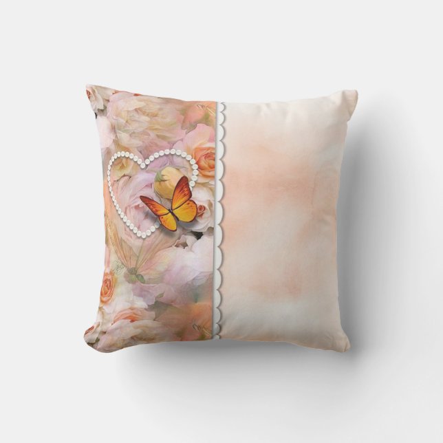 Coussin Papillon et fleurs (Recto)