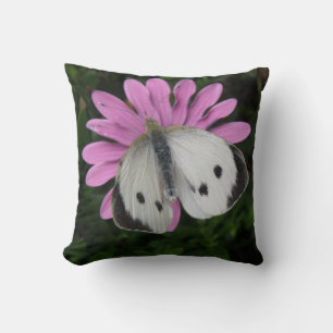 Coussin papillon et rose