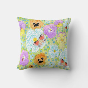 Coussin Papillon floral