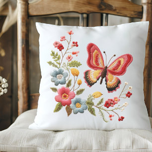 Coussin Papillon floral