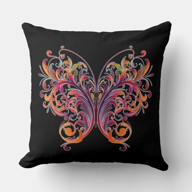 Coussin Papillon floral Abstrait (Recto)