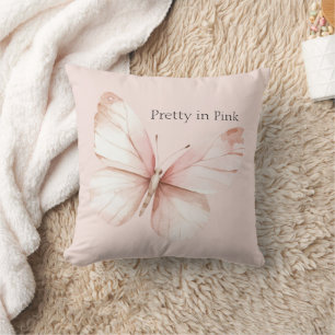 Coussin Papillon joli en rose