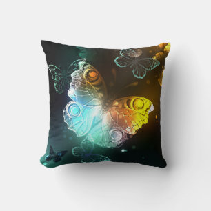 Coussin Papillon lumineux et papillons de nuit