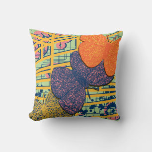 Coussin Papillon moderne coloré Design abstrait