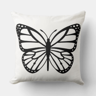 Coussin - Papillon noir et blanc