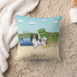 Coussin Papillon Noir Et Blanc Avec Équipement D'Agilité