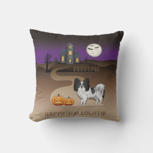 Coussin Papillon noir et blanc & Maison hantée Halloween