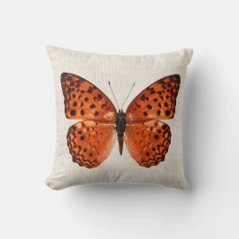 Coussin Papillon orange Neutre Chaud Pastel Beige