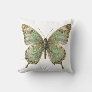 Coussin Papillon Orné aux Ailes à Motif de Feuille