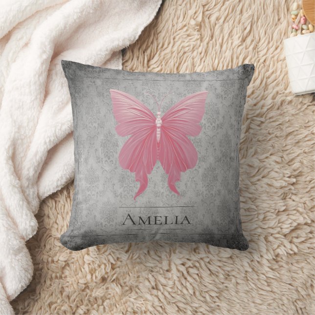 Coussin Papillon rose bijoux (Couverture)
