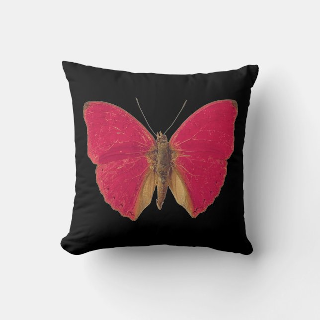 Coussin Papillon rose double face (Recto)