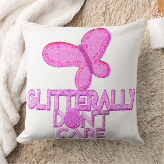 Coussin Papillon rose pailleté s'en fiche