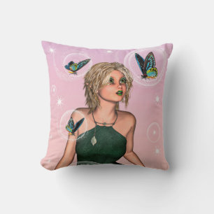 Coussin Papillon scintillant Fée Fantaisie Art