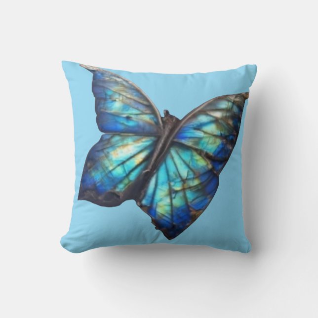 Coussin Papillon sur aqua (Recto)