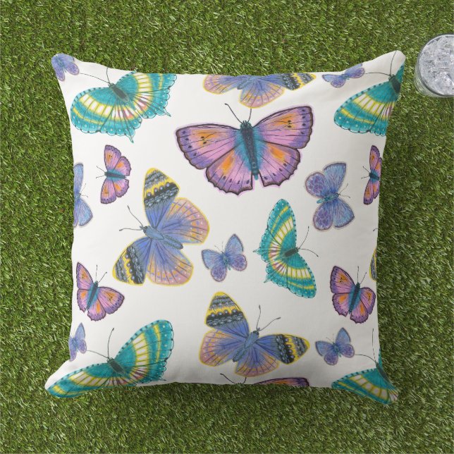 Coussin Papillons (Herbe)
