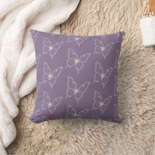 Coussin Papillons Blancs Rose Violet