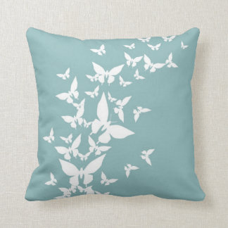 Coussin Papillons blancs sur la turquoise