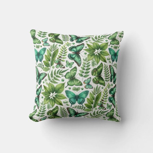 Coussin Papillons Bleu-vert (Recto)