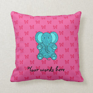 Coussin Papillons de rose d'éléphant de parties