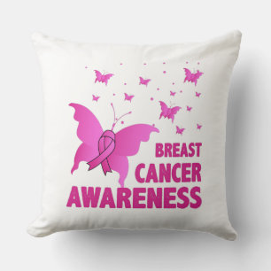 Coussin Papillons de sensibilisation au cancer du sein - R