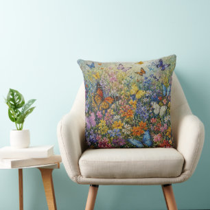 Coussin Papillons du Paradis – Un Sy de Fleur Sauvage Colo