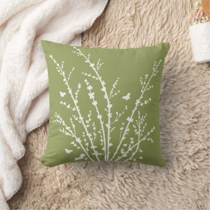 Coussin Papillons et branches minimaux Kiwi