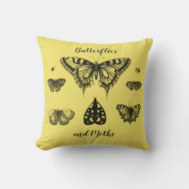 Coussin Papillons et Moths Impression Vintage