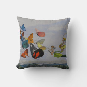 Coussin Papillons et Reine Fée Papillons Fées