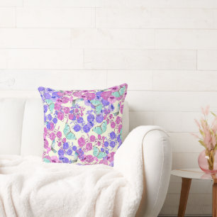 Coussin Papillons Pastel Dans Vignes Fleurs Lancer Oreille