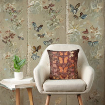 Papillons romantiques orange et écriture manuscrit