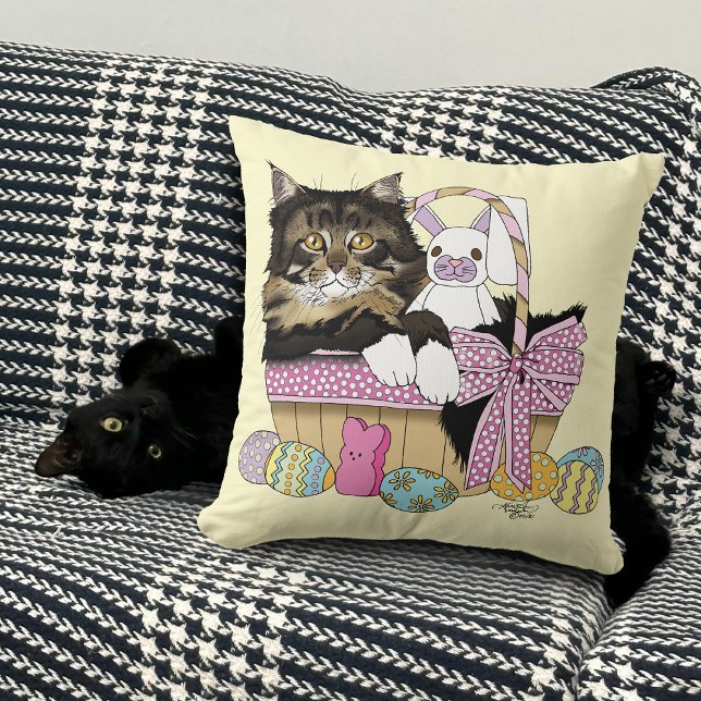 Coussin Pâques Panier Tabby Kitten (Créateur téléchargé)